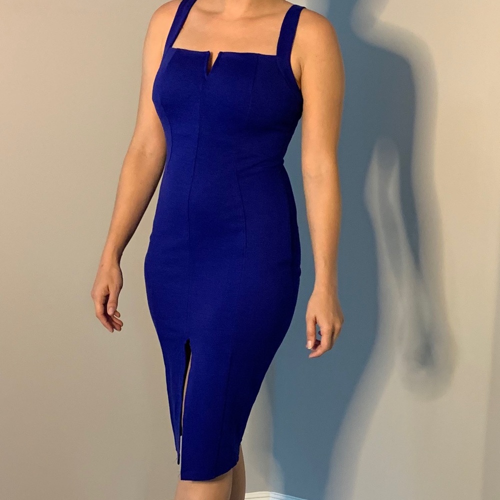 Blue Cocktail Dress - slimming